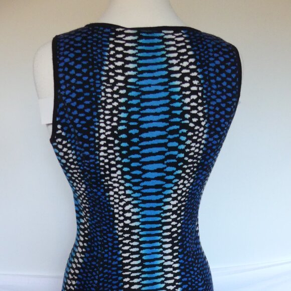 Magaschoni New York Saltwater blue Combo Knit Dress USA Size Small - Picture 10 of 11